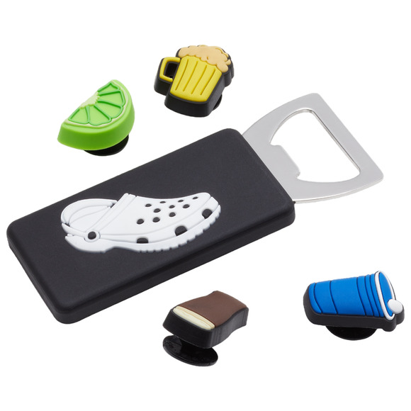Crocs Jibbitz Cheers 5 Pk Shoe Charms Bottle Opener, Beer, Lime, Drinking Cup - Picture 2 of 4